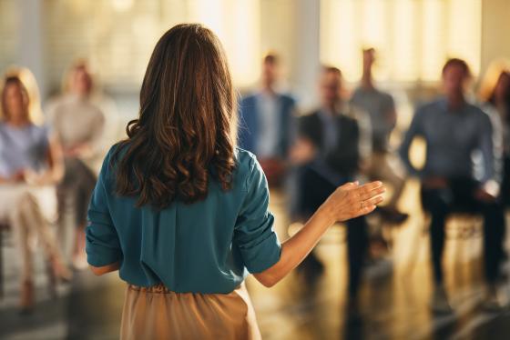 Woman giving a presentation